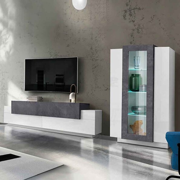 Chandler High Gloss Entertainment Unit In White And Report