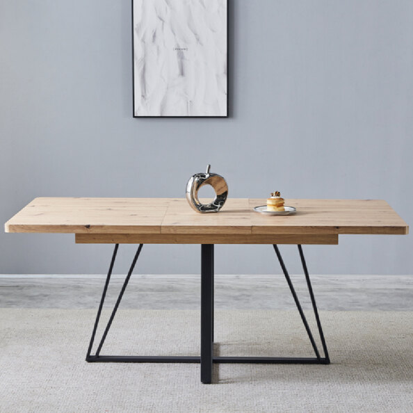 Charlotte Wooden Extending Dining Table In Oak