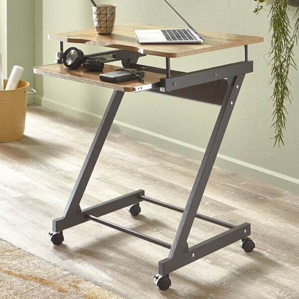 Charlottesville Wooden Laptop Desk In Anthracite And Oak