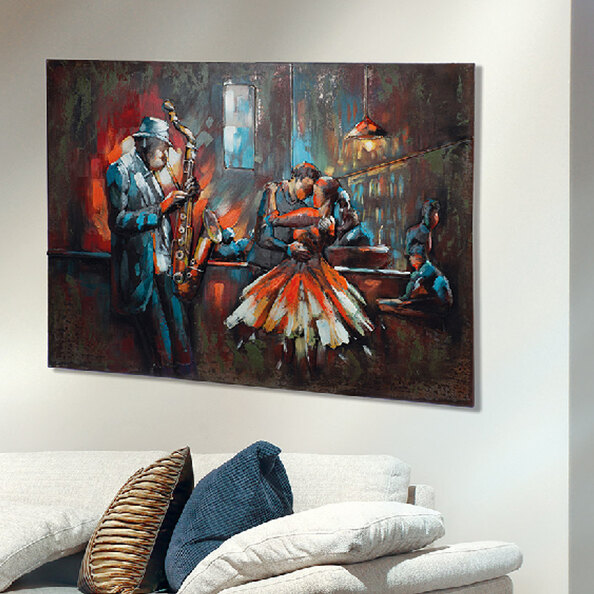 Cheam Metal Musician Couple Wall Art In Multicoloured