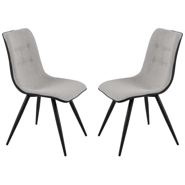 Chieti Grey Fabric Dining Chairs With Grey Legs In Pair