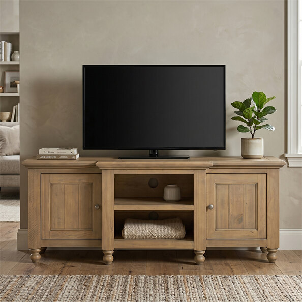 Chilton Large Wooden TV Stand with 2 Doors in Natural