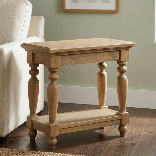 Chilton Rectangular Wooden Side Table in Rustic