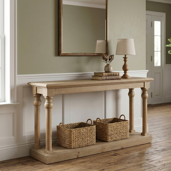 Chilton Small Wooden Console Table in Rustic