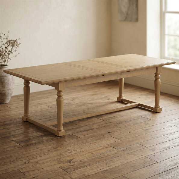 Chilton Wooden Extending Dining Table in Rustic
