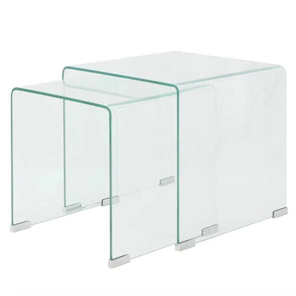 Ciqala Glass Nest Of 2 Tables In Clear
