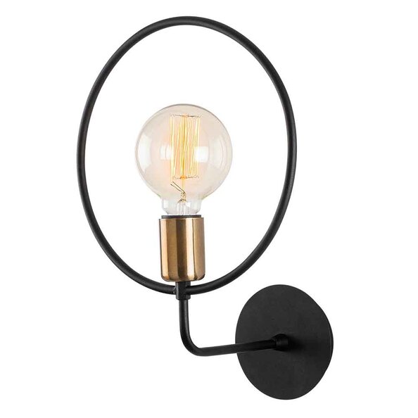 Circle Metal Wall Lamp in Black