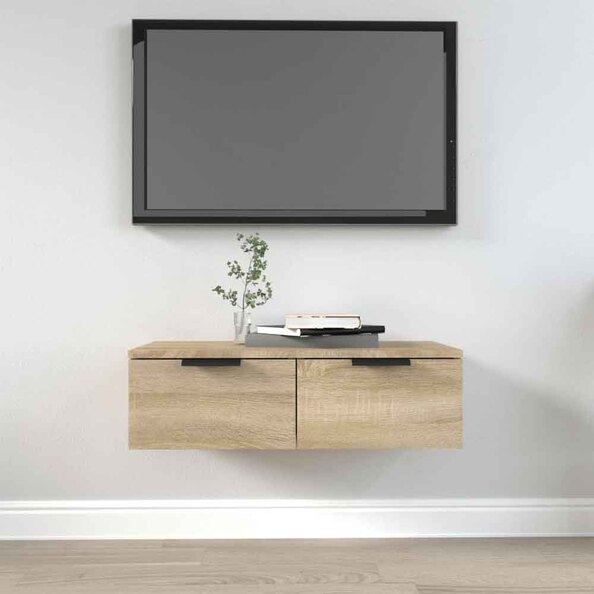 Clive Wooden TV Stand With 2 Drawer In Sonoma Oak