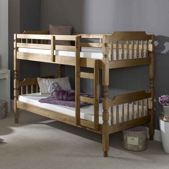 Coleton Wooden Single Bunk Bed In Waxed