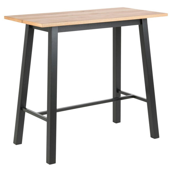 Colza Wooden Bar Table With Black Metal Frame In Wild Oak
