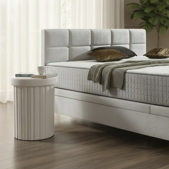 Concord Ceramic Side Table in Cream