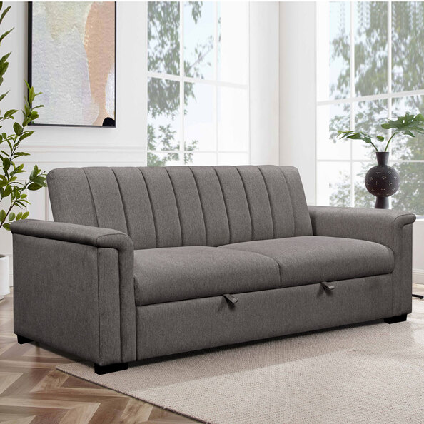 Conway Fabric 3 Seater Sofa Bed in Anthracite