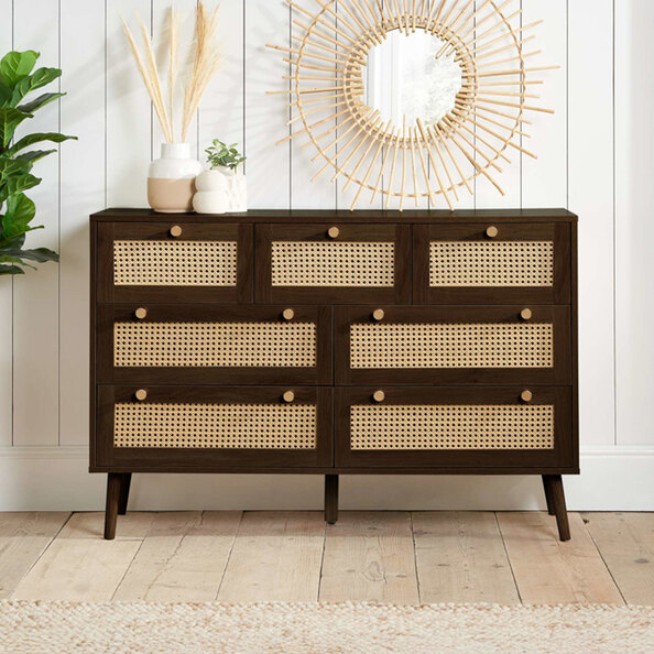 Coralie Wooden Chest Of 7 Drawers in Walnut
