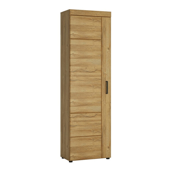 Corco Wooden Tall Left Handed Storage Cabinet In Grandson Oak