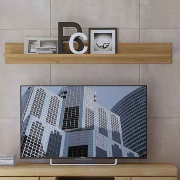 Corco Wide Wooden Wall Shelf in Grandson Oak