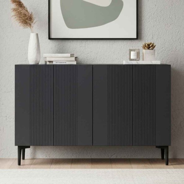 Corsa Wooden Sideboard with 4 Doors in Anthracite