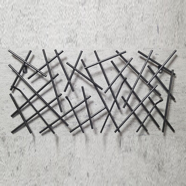 Corsicana Medium Metal Wall Hung Coat Rack In Black
