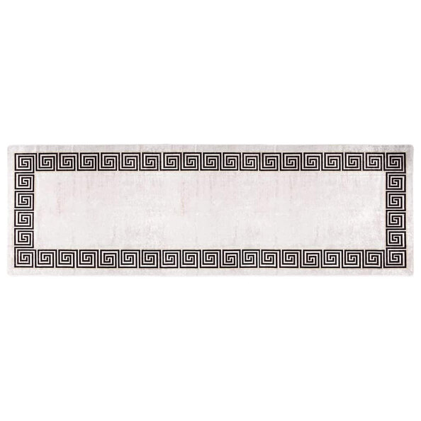 Corwin 300cm Polyester Washable Anti-Slip Rug In Light Beige And Black