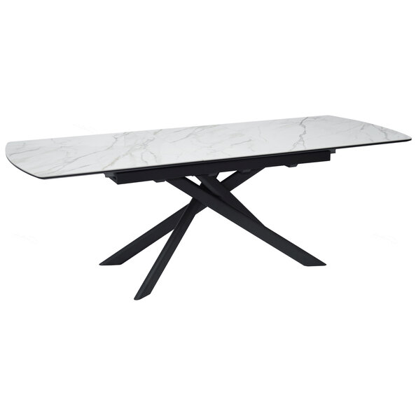 Costa Ceramic Marble Extending Dining Table In White