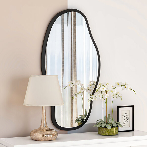 Couldy Decorative Mirror with Black Wooden Frame