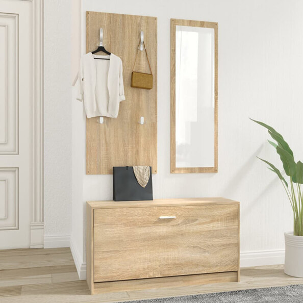 Cullman Wooden Hallway Furniture Set In Sonoma Oak