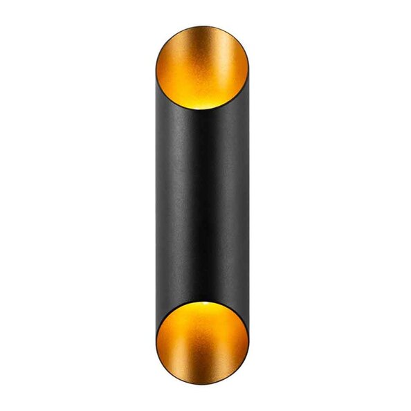 Cut Small Metal Wall Lamp in Black and Gold