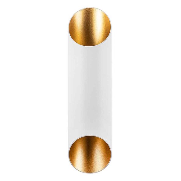 Cut Small Metal Wall Lamp in White and Gold