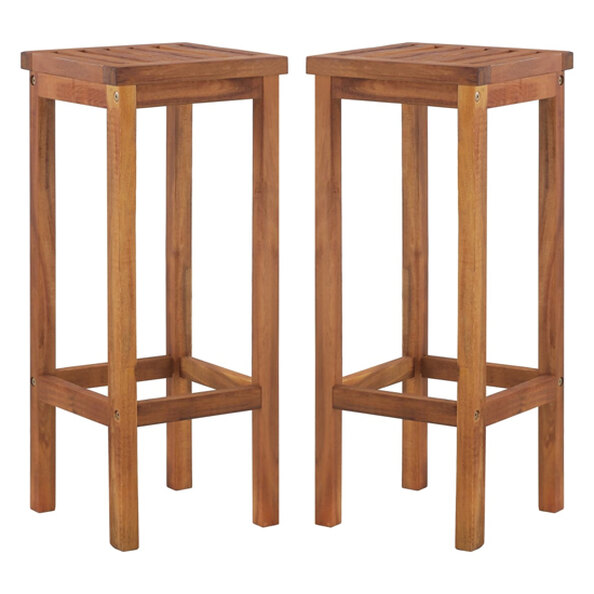 Dafne Brown Wooden Bar Stools In A Pair