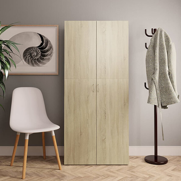 Daithi Wooden Shoe Storage Cabinet In Sonoma Oak