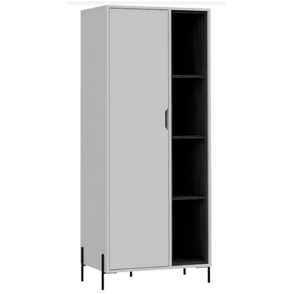 Dunster Wooden Display Cabinet With 1 Door In White And Black