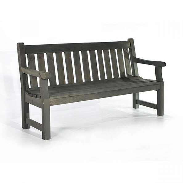 Darko Medium Wooden Garden Seating Bench In Dark Grey