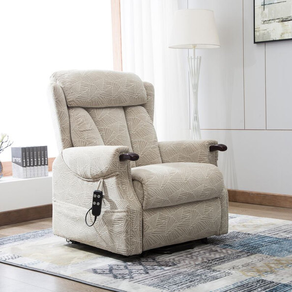 Dazaro Fabric Recliner Chair in Brushstroke Cream