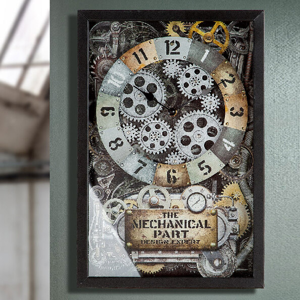 Daziro Metal Vintage Wall Clock in Black and Silver