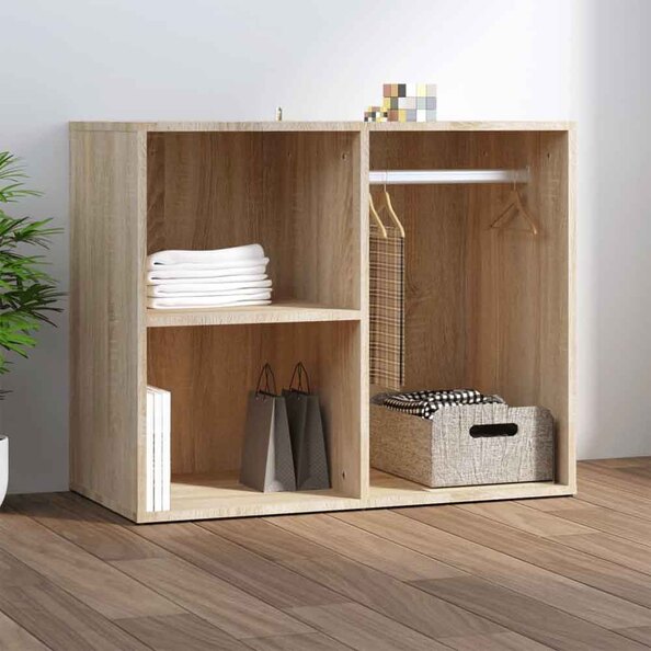 Deion Wooden Clothes Storage With Self In Sonoma Oak