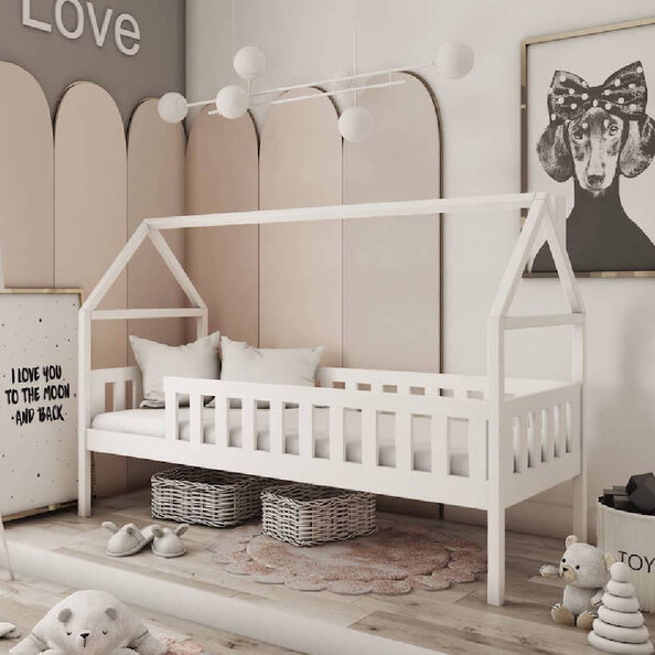 Dekalb Wooden Day Bed With Bonnell Mattress In White