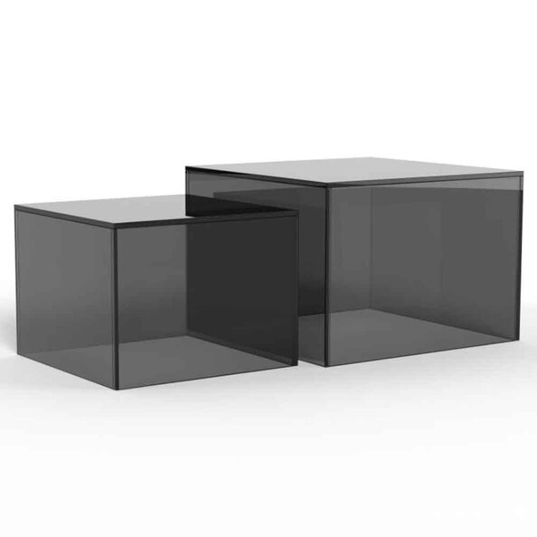 Delft Glass Nesting Coffee Tables - Smoked