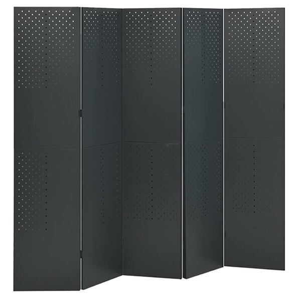Deliz Steel 5 Panels 200cm x 180cm Room Divider In Anthracite