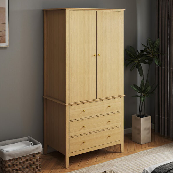 Delmira Wooden Storage Cabinet in Oak