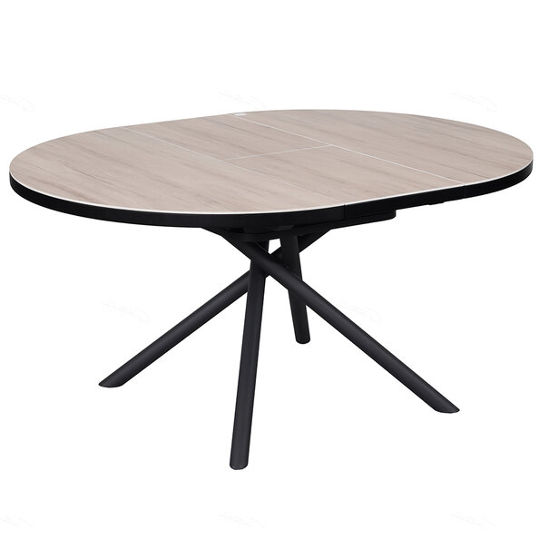 Denton Ceramic Marble Extending Dining Table In Oak