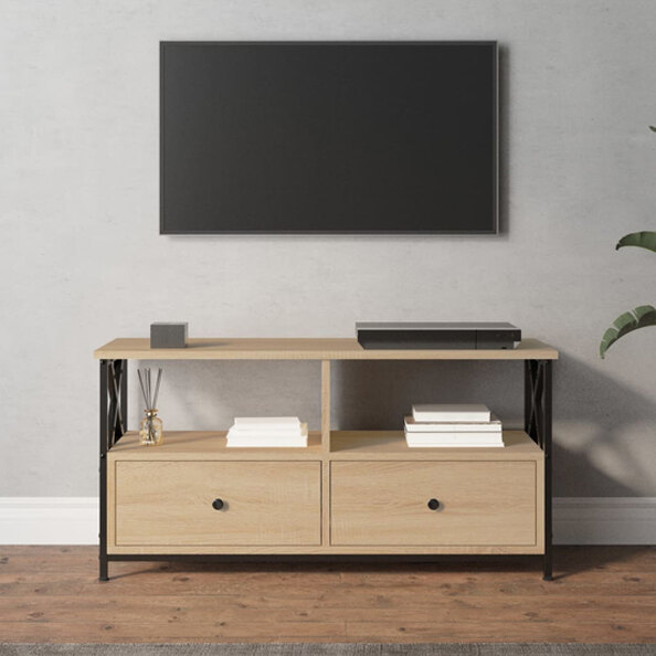 Derval Wooden TV Stand With 2 Drawers In Sonoma Oak