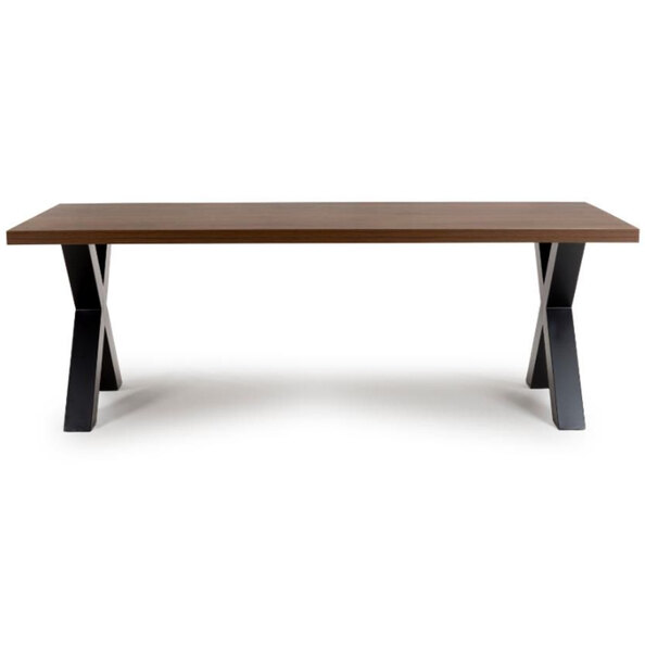 Detroit Small Wooden Rectangular Dining Table In Smoked Oak