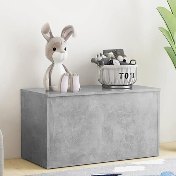 Devaun Wooden Storage Blanket Box In Concrete Effect