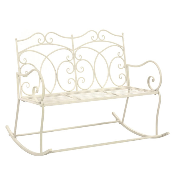 Dhuni Outdoor Cast Aluminium Seating Bench In Antique White