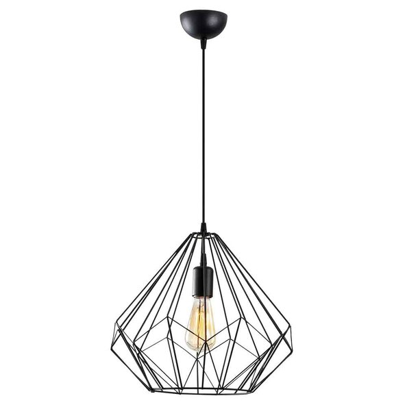 Diamond Large Metal Ceiling Pendant Light in Black