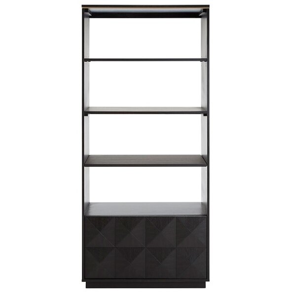 Chalawan Rubberwood Shelf Unit In Black      