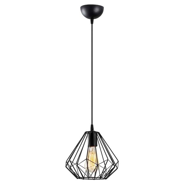 Diamond Small Metal Ceiling Pendant Light in Black