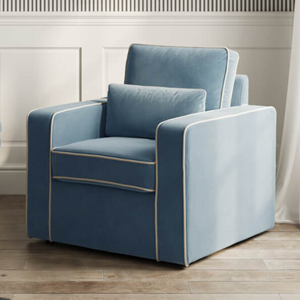 Dixon Fabric Armchair - Ice Blue