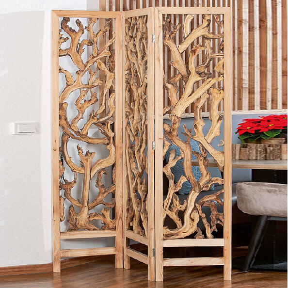 Dormeo Fir Wood Rectangular Room Divider Screen in Natural
