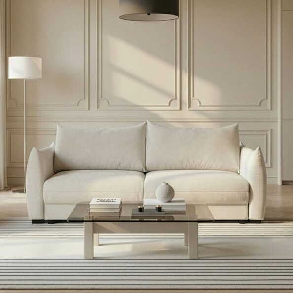 Dormira Fabric Sofa Bed in White