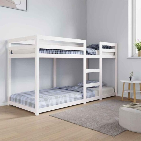 Dubuque Wooden Bunk Bed With Ladder - White